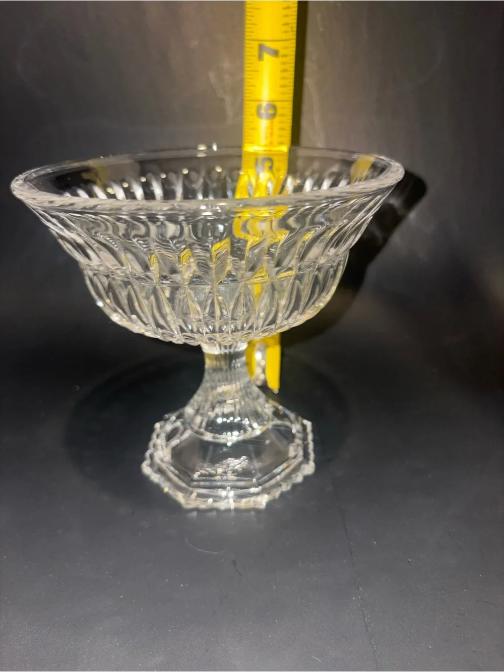 Vintage Laura Glass Company Pedestal Bowl , made in Japan